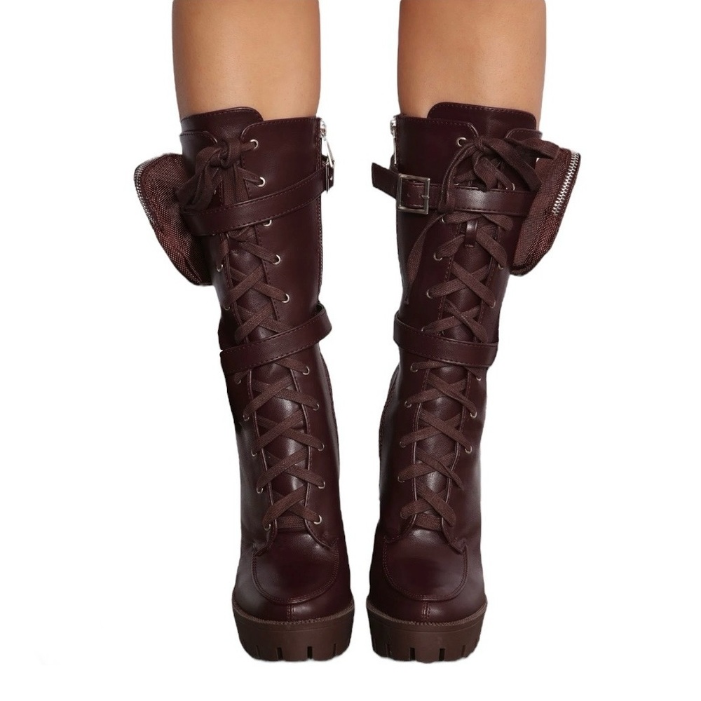 Fashion Nova I Don't Care Chocolate Heeled Booties - Picture 2 of 15